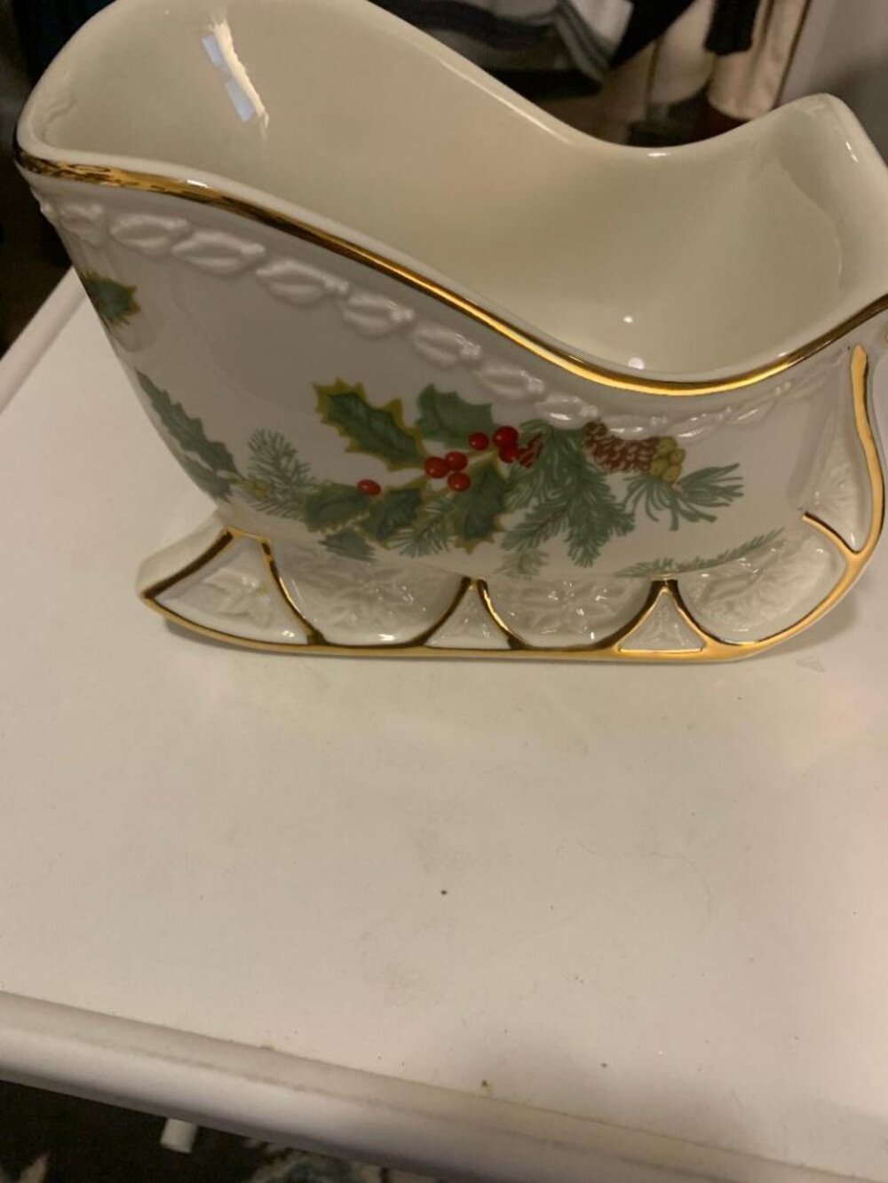 MIkasa "Holiday Bloom" Christmas Sleigh Centerpiece Fine China Retired NWT